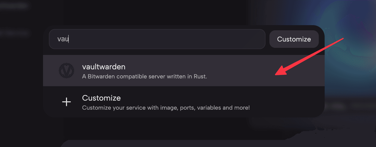 Create Vaultwarden Service