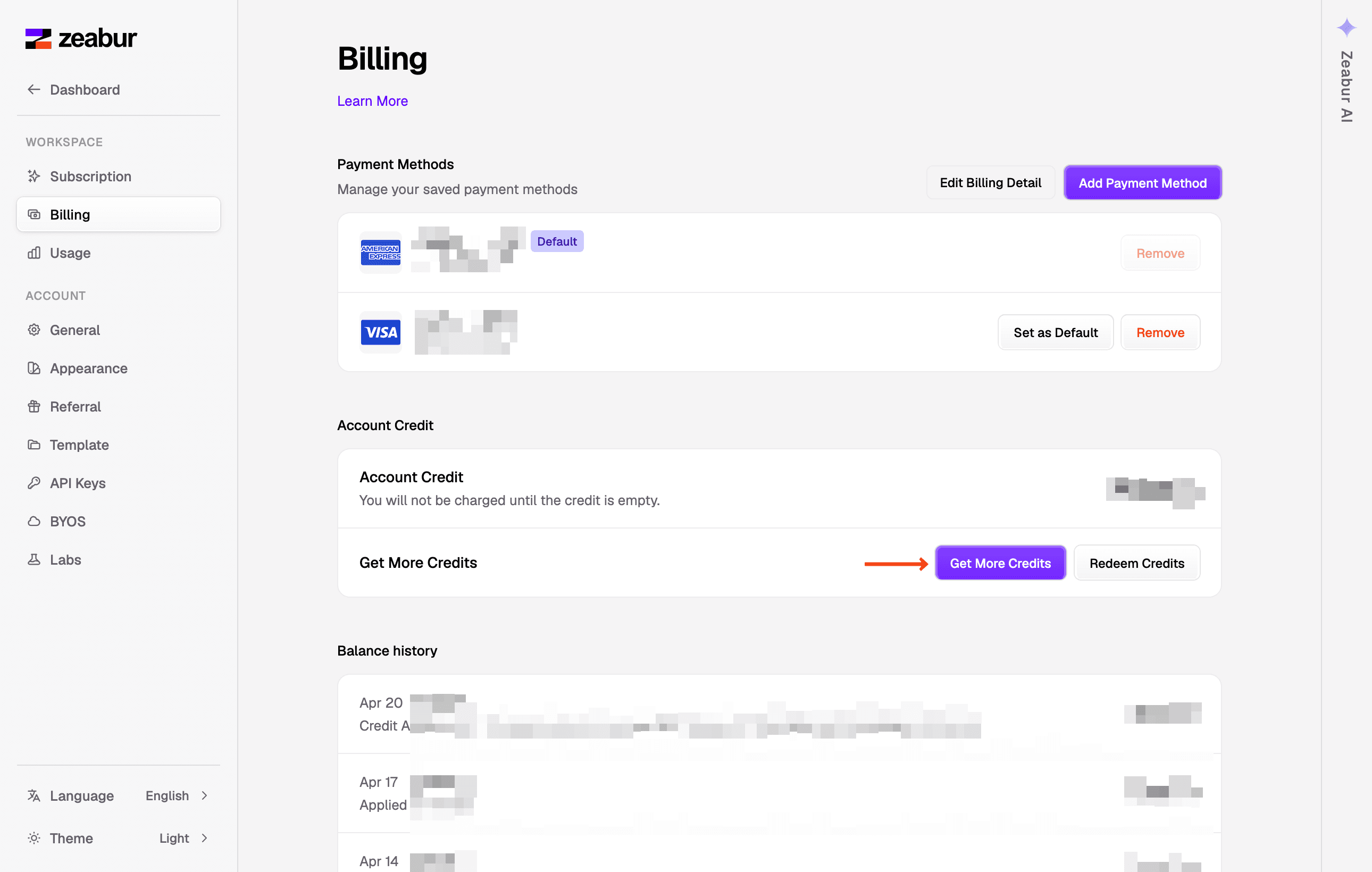 Add Credits