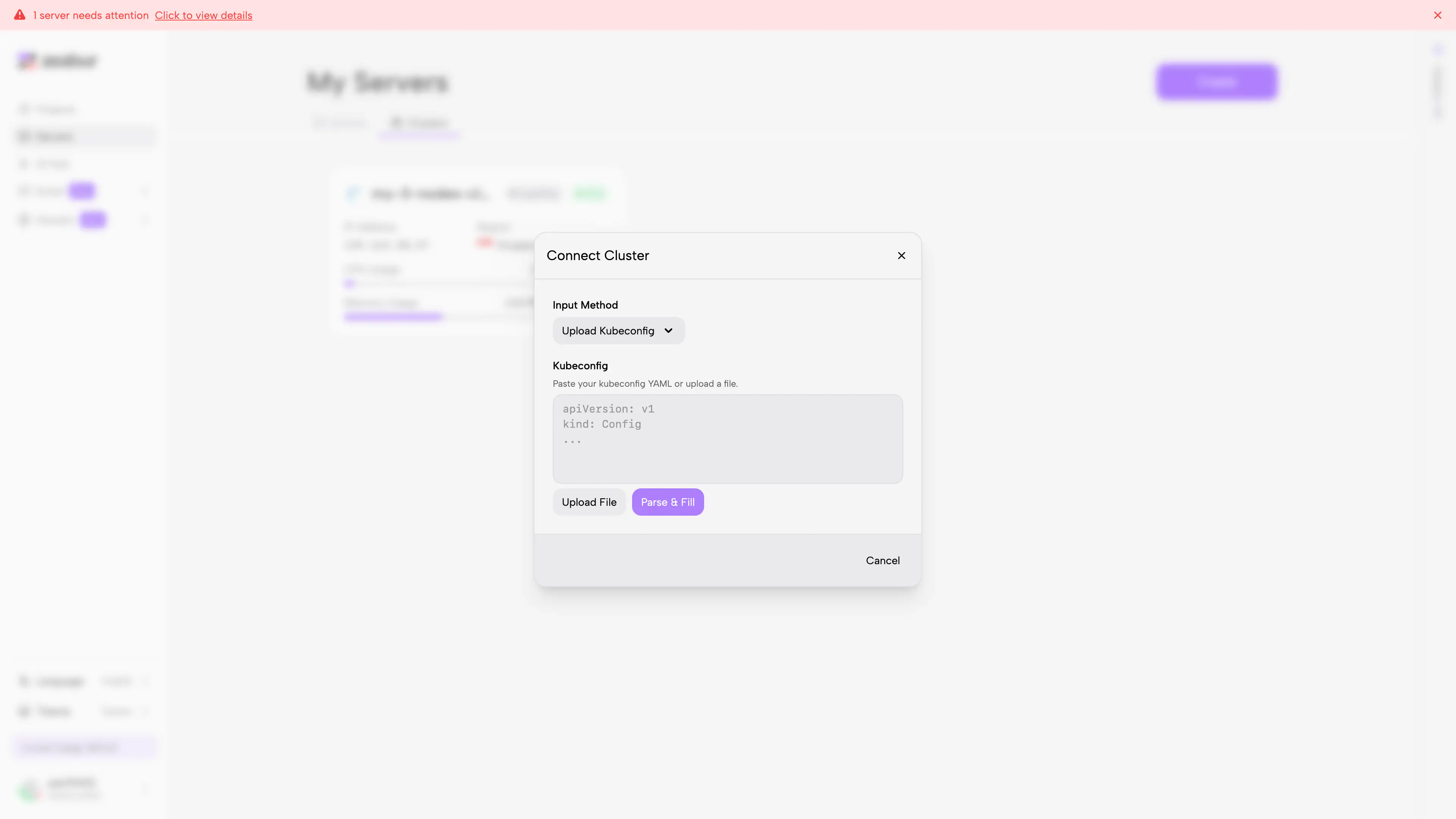 Connect an Existing Cluster